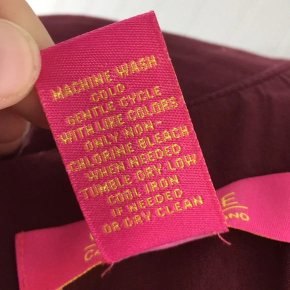 Catherine Malandrino Dark Red‎ Bell Sleeve Blouse Womens Small Zip Back - Picture 8 of 11